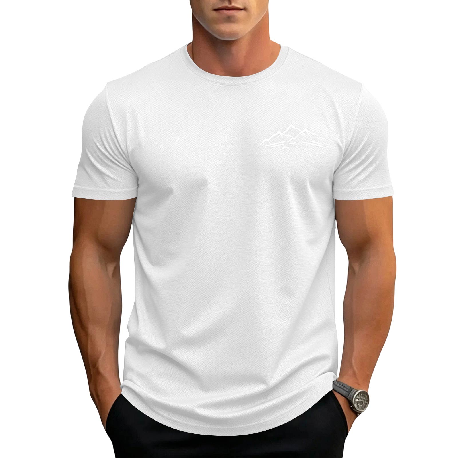 Men s Short Sleeve Crew Neck T-Shirt Lightweight Casual Fit Soft Fabric Breathable Summer Top with Minimalist Mountain Graphic Design XL білий
Men s Short Sleeve Crew Neck T-Shirt Lightweight Casual Fit Soft Fabric Breathable Summer Top with Minimalist Mountain Graphic Design XL білий