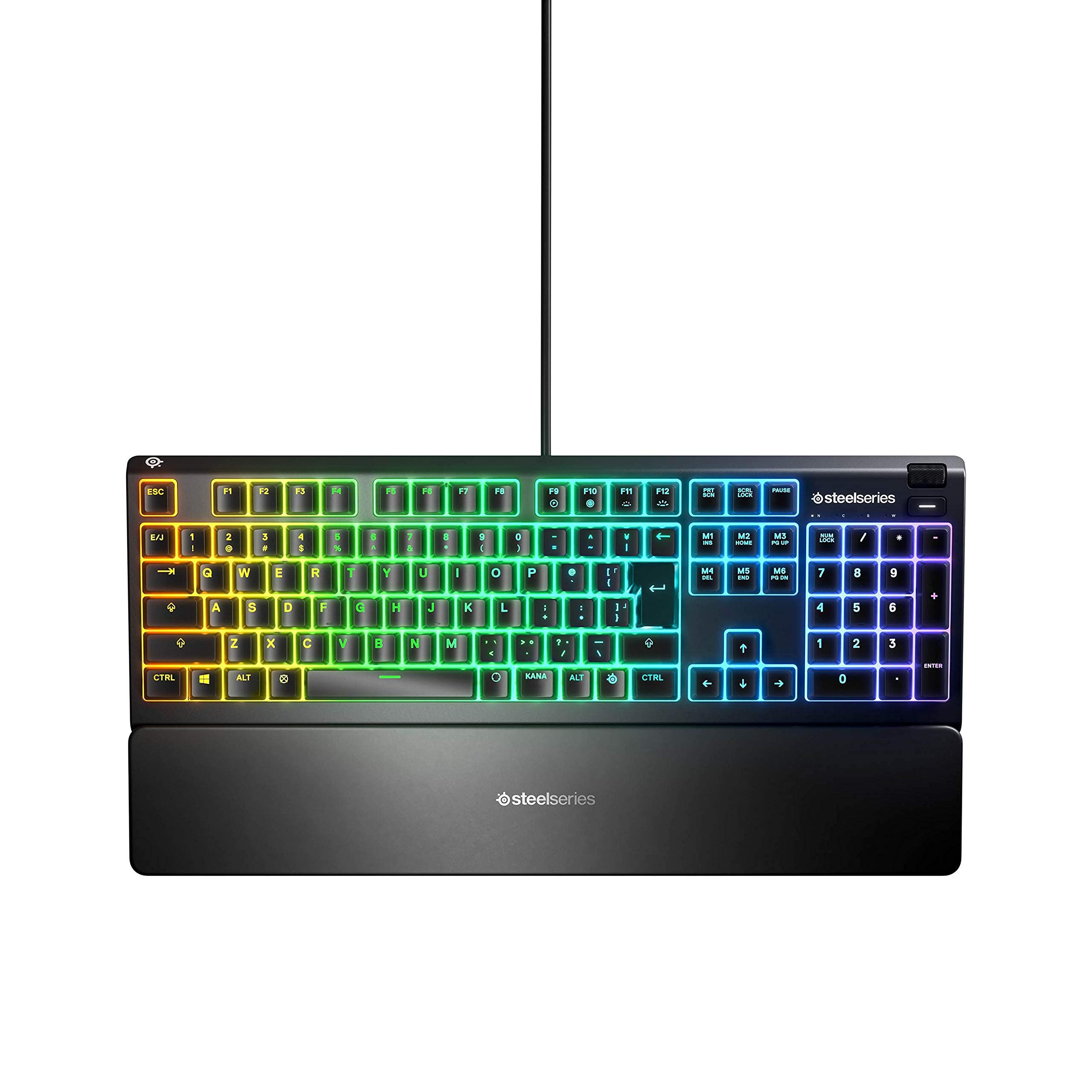 Ігрова клавіатура SteelSeries Wired Quiet Switch Japanese Layout IP32, захищена від бризок Apex 3 64801 чорний
Ігрова клавіатура SteelSeries Wired Quiet Switch Japanese Layout IP32, захищена від бризок Apex 3 64801 чорний