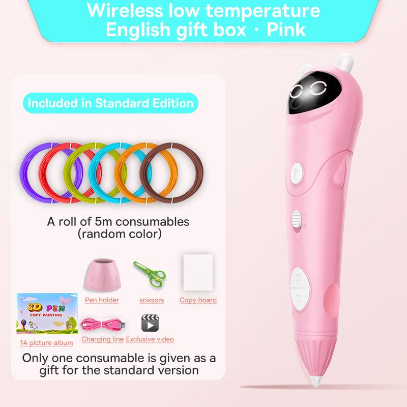 Low-Temperature 3D Printing Pen Professional Children Three-Dimensional Drawing Pen Wireless Portable 3D Drawing Pen Light Pink
Low-Temperature 3D Printing Pen Professional Children Three-Dimensional Drawing Pen Wireless Portable 3D Drawing Pen Light Pink
