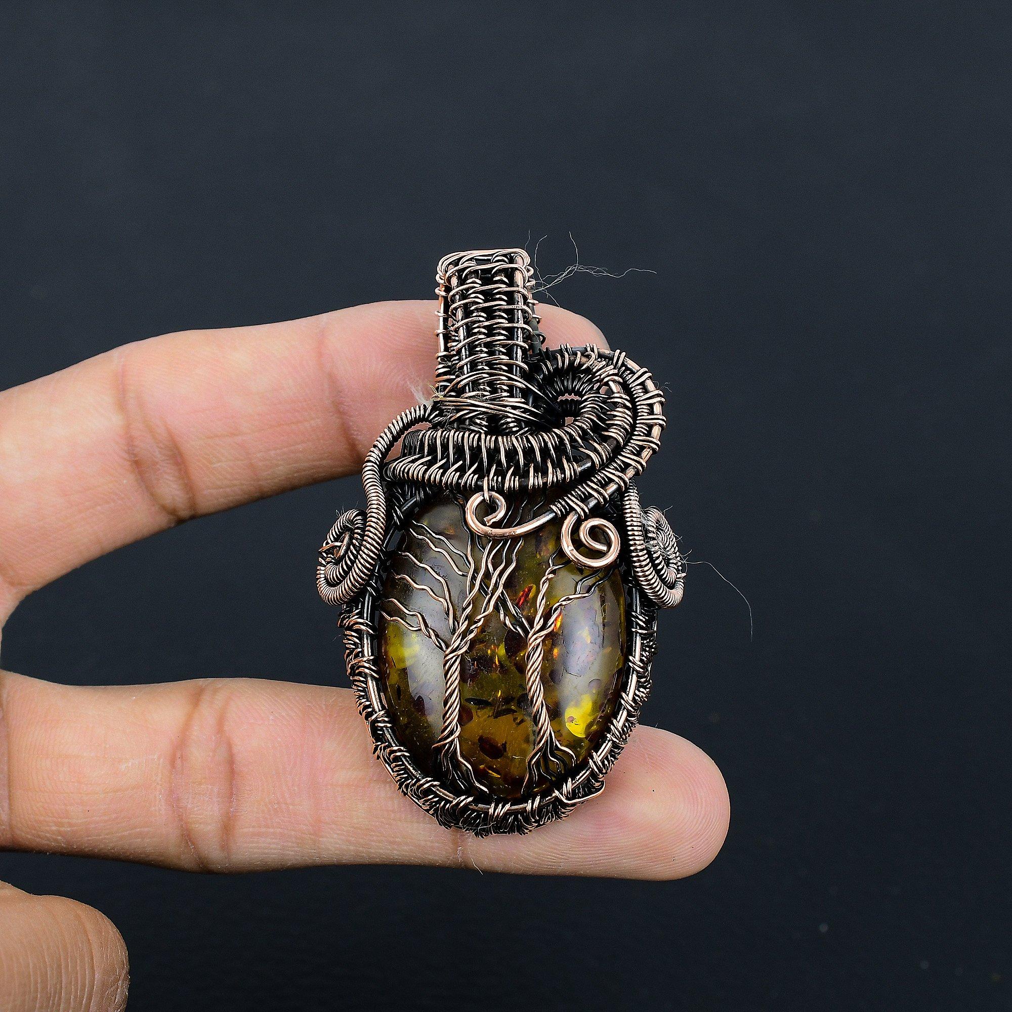 Double Tree of Life Baltic Amber Pendant, 999 Copper Wire Wrapped Gemstone Jewelry, Handmade Pendant For Mother Day 2.55 Inches
Double Tree of Life Baltic Amber Pendant, 999 Copper Wire Wrapped Gemstone Jewelry, Handmade Pendant For Mother Day 2.55 Inches