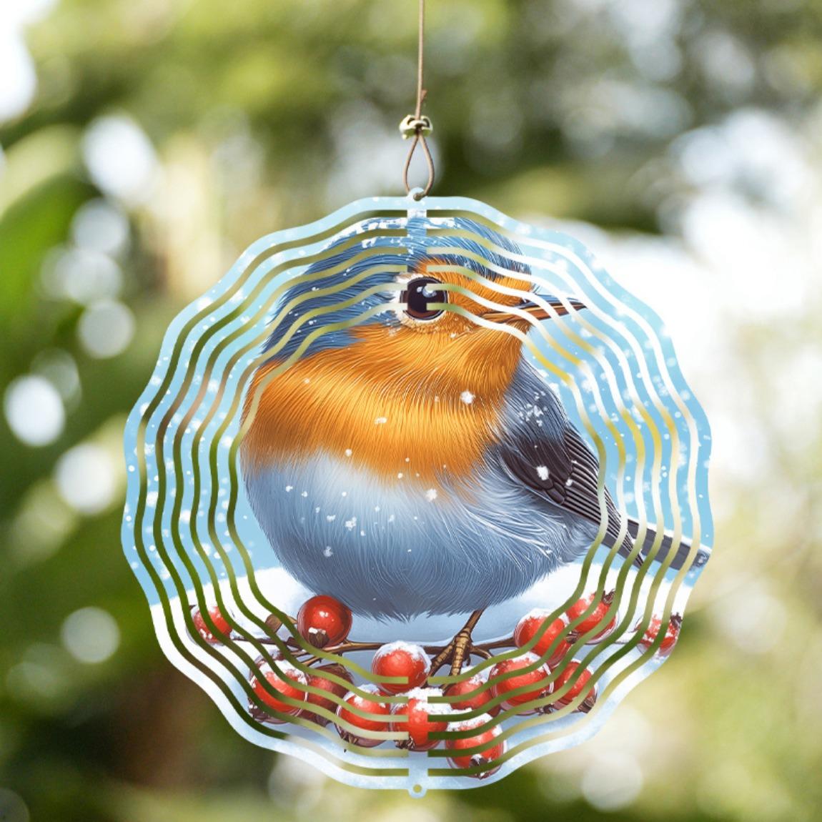 Large Metal Wind Spinner with Robin and Red Berries 3D Kinetic Art Hanging Decor for Garden Yard Patio Indoor Outdoor Christmas Gift 01A
Large Metal Wind Spinner with Robin and Red Berries 3D Kinetic Art Hanging Decor for Garden Yard Patio Indoor Outdoor Christmas Gift 01A
