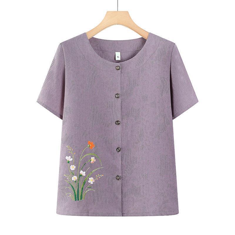 Grandma s Summer Round Neck Short-Sleeve Top for Middle-Aged and Seniors 3XL (125-140 jin)
Grandma s Summer Round Neck Short-Sleeve Top for Middle-Aged and Seniors 3XL (125-140 jin)