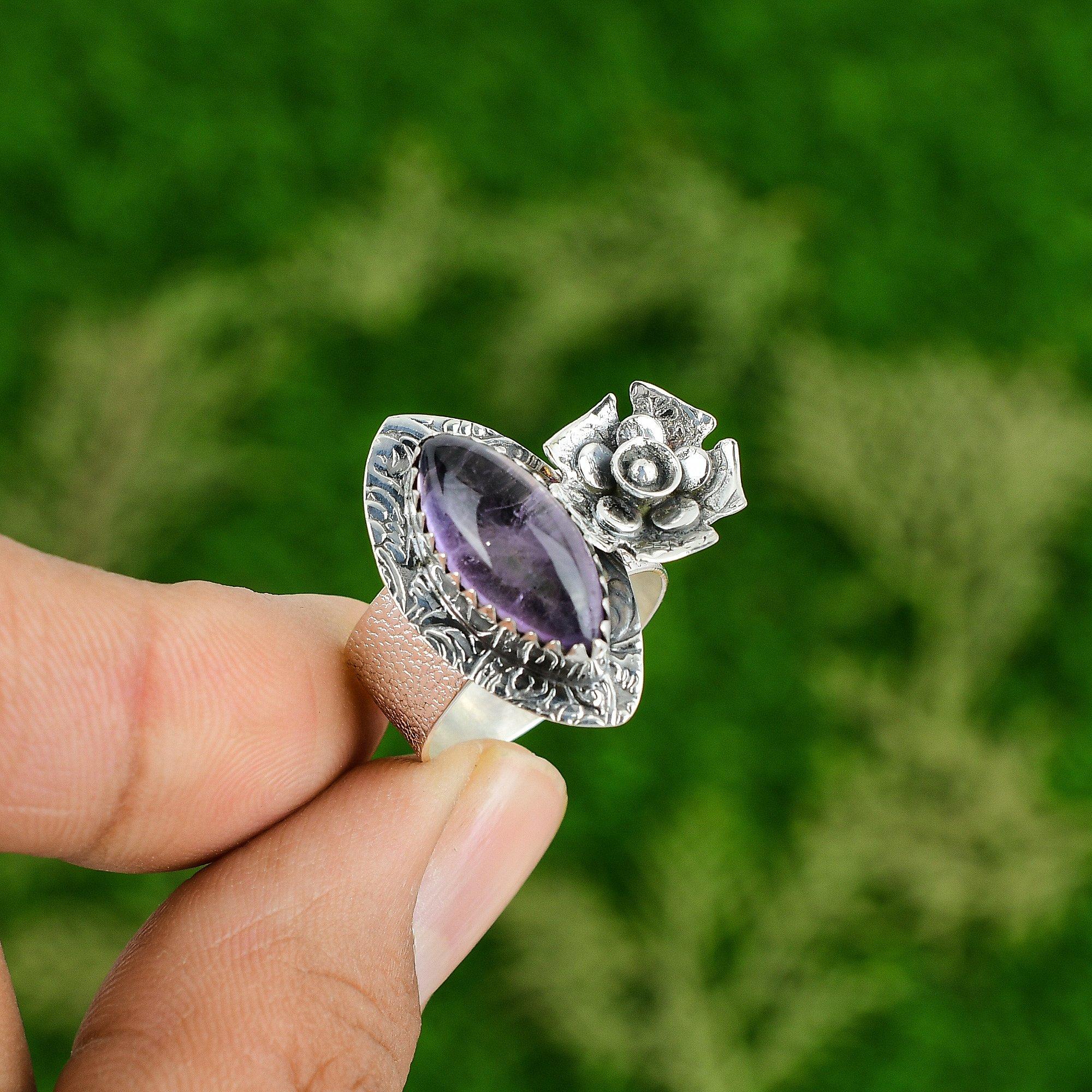 Natural African Amethyst Stackable Flower Ring Size 8.25 925 Silver For Women 8.25
Natural African Amethyst Stackable Flower Ring Size 8.25 925 Silver For Women 8.25