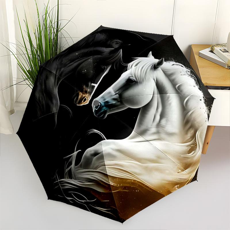 1pc Black and White Horse Pattern Automatic Umbrella is Fashionable and Good-Looking, a Portable 3-Fold Umbrella, Suitable for Travel and Daily U
1pc Black and White Horse Pattern Automatic Umbrella is Fashionable and Good-Looking, a Portable 3-Fold Umbrella, Suitable for Travel and Daily U