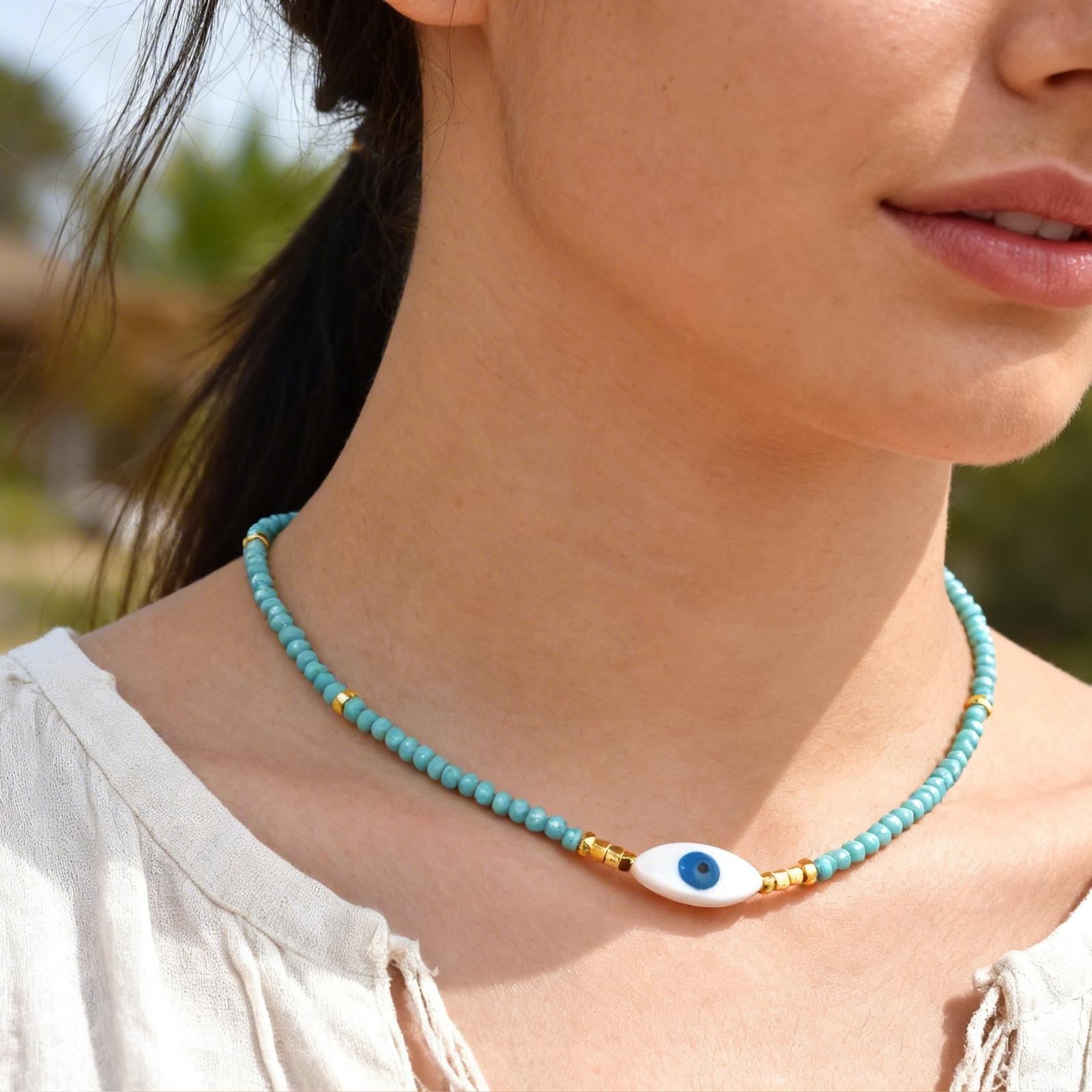 Vnox New Evil Eye Blue Crystal Beaded Necklaces for Women Imitation Pearl Charms Choker Jewelry Trendy Party Accessories Gifts
Vnox New Evil Eye Blue Crystal Beaded Necklaces for Women Imitation Pearl Charms Choker Jewelry Trendy Party Accessories Gifts