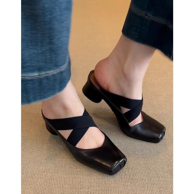 Sheepskin version~ retro square head leather ballet shoes versatile bag head half slippers women s outer shoes 35
Sheepskin version~ retro square head leather ballet shoes versatile bag head half slippers women s outer shoes 35