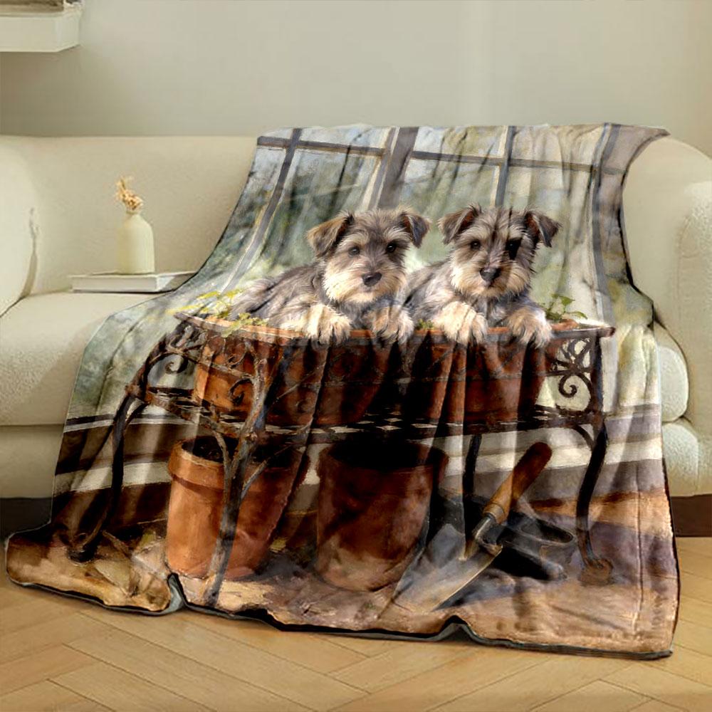 Two Puppies on A Box in A Retro Style Printing Blanket Adult Children Warm Blankets Home Travel Soft and Comfortable Blanket 75x90cm
Two Puppies on A Box in A Retro Style Printing Blanket Adult Children Warm Blankets Home Travel Soft and Comfortable Blanket 75x90cm