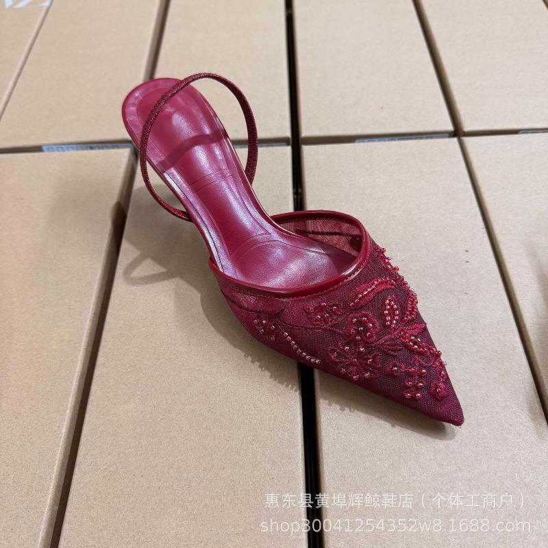 ZA white lace mesh pointed Müller high heels heavy industry bead embroidery embellishment one word with pointed thin heels sandals women 42
ZA white lace mesh pointed Müller high heels heavy industry bead embroidery embellishment one word with pointed thin heels sandals women 42