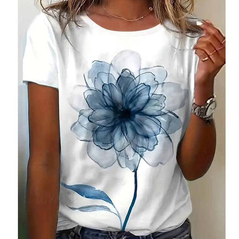 Женская летняя футболка Ретро мода Футболки с коротким рукавом Повседневные топы с цветочным принтом 2XL белый
Женская летняя футболка Ретро мода Футболки с коротким рукавом Повседневные топы с цветочным принтом 2XL белый