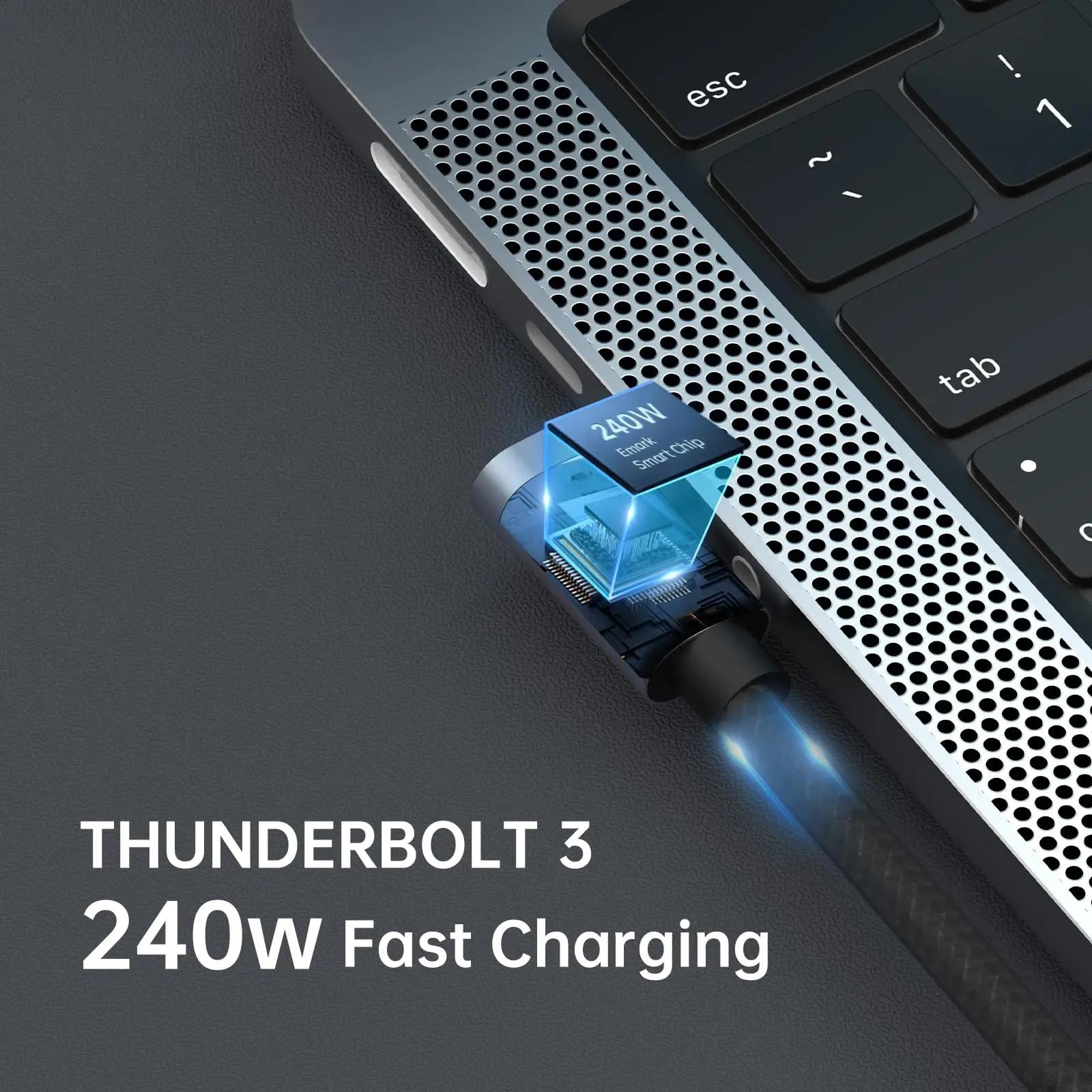Right Angle USB 4 with LCD Display 240W Charging 8K@60Hz 40Gbps Transfer Thunderbolt 3 Cable for MacBook Pro/Air iPad/Pixel/PS5
Right Angle USB 4 with LCD Display 240W Charging 8K@60Hz 40Gbps Transfer Thunderbolt 3 Cable for MacBook Pro/Air iPad/Pixel/PS5