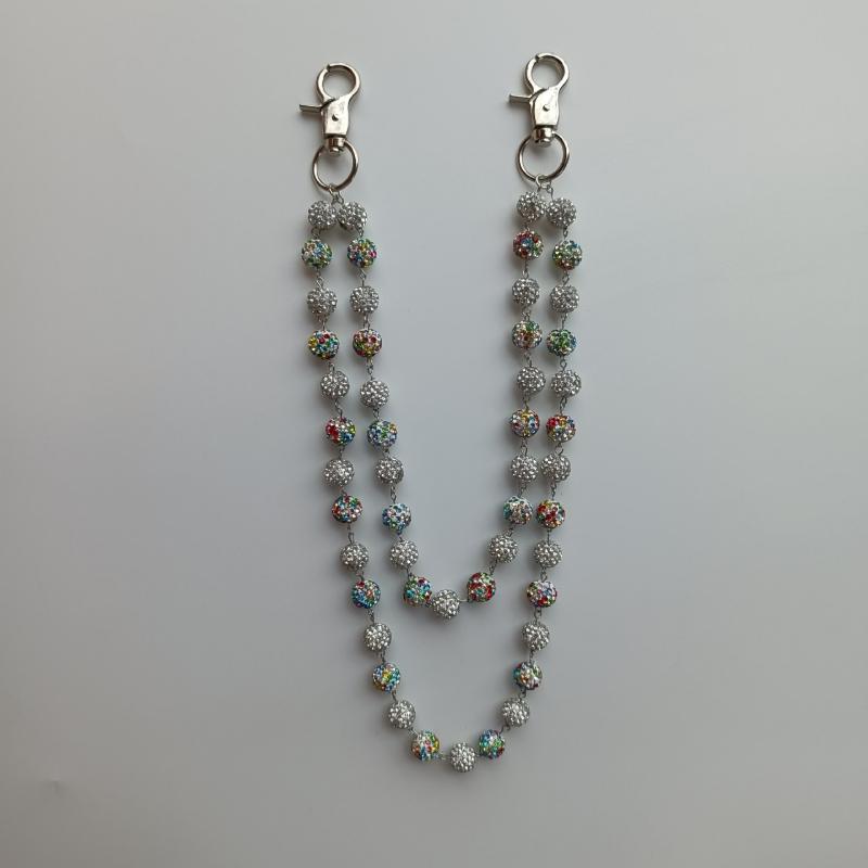 1Pc AB Soft Pottery Mud Shambhala Beads Diamond Ball Trouser Chain Hip Hop Waist Chain Diamond Set Bag Hanging Chain
1Pc AB Soft Pottery Mud Shambhala Beads Diamond Ball Trouser Chain Hip Hop Waist Chain Diamond Set Bag Hanging Chain