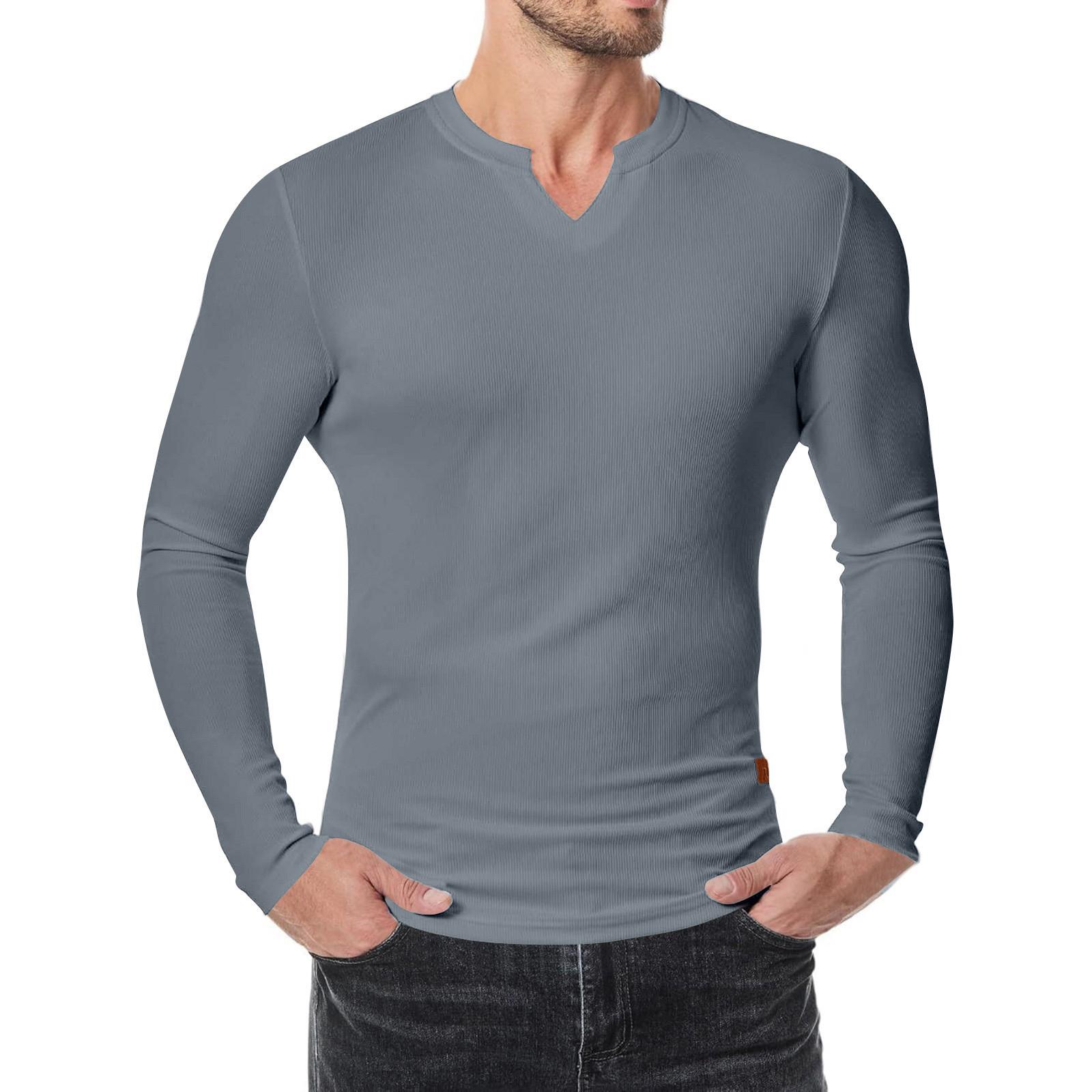Men s V-neck Strip T-shirt Color Casual Fashion Long-sleeved Top S
Men s V-neck Strip T-shirt Color Casual Fashion Long-sleeved Top S