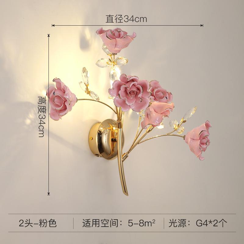 Bedroom light luxury crystal chandelier European style branch peach powder ceramic lantern court rose new year decorative Warm White
Bedroom light luxury crystal chandelier European style branch peach powder ceramic lantern court rose new year decorative Warm White
