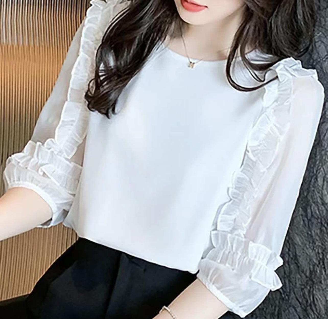 Шифоновая блузка с коротким рукавом класса люкс - Модный летний тренд 2024 года для женщин M белый
Шифоновая блузка с коротким рукавом класса люкс - Модный летний тренд 2024 года для женщин M белый