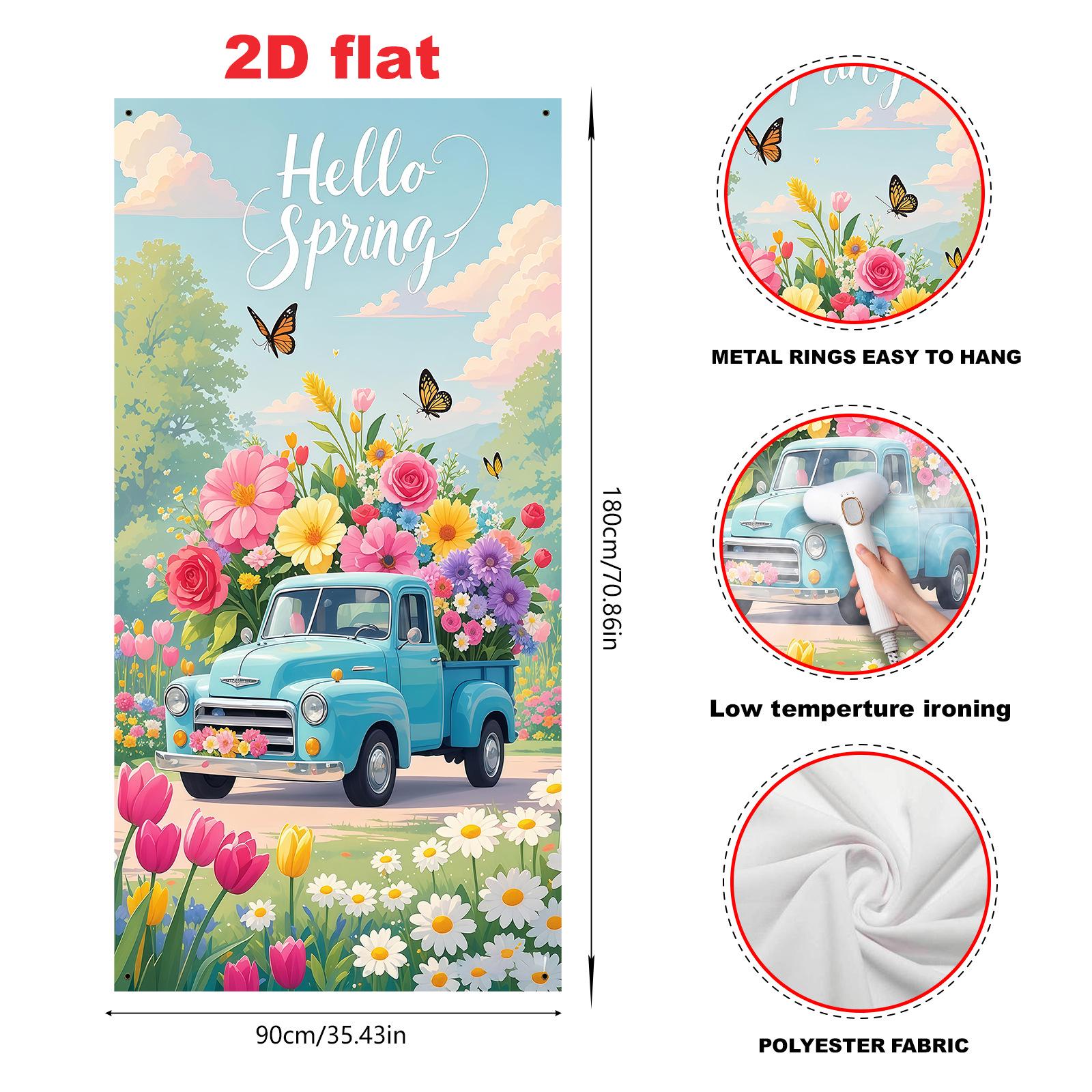 Spring Truck Floral Door Banner: Seasonal Outdoor Decoration 90x180 cm
Spring Truck Floral Door Banner: Seasonal Outdoor Decoration 90x180 cm