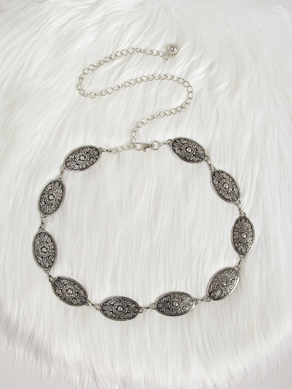 Metal Classic Woman Waist Chain With Embossed Pattern Casual Accessory Fashion серебряный
Metal Classic Woman Waist Chain With Embossed Pattern Casual Accessory Fashion серебряный