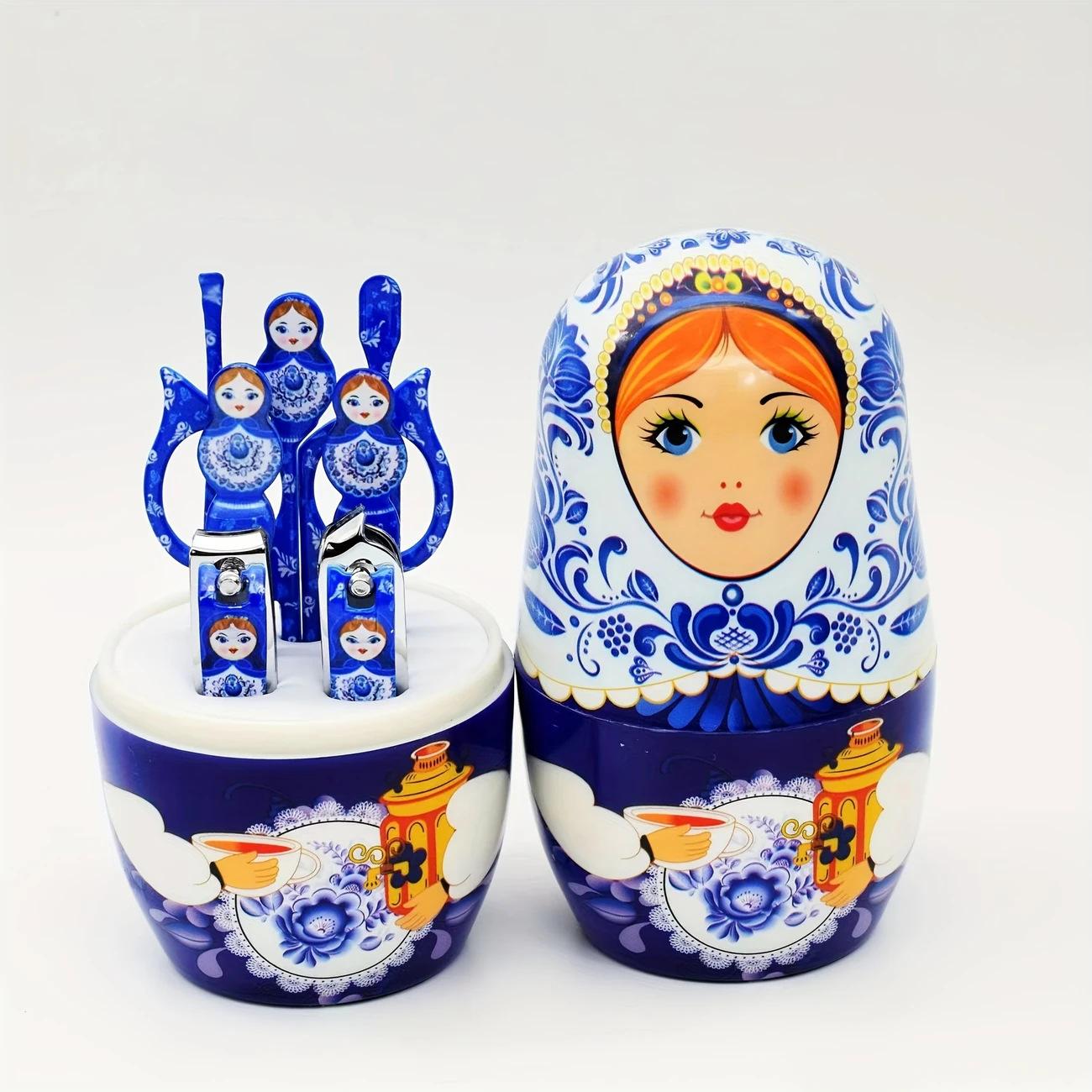 7-piece nesting doll nail set, classic nail clipper and beauty set with decorative nesting doll set синий
7-piece nesting doll nail set, classic nail clipper and beauty set with decorative nesting doll set синий