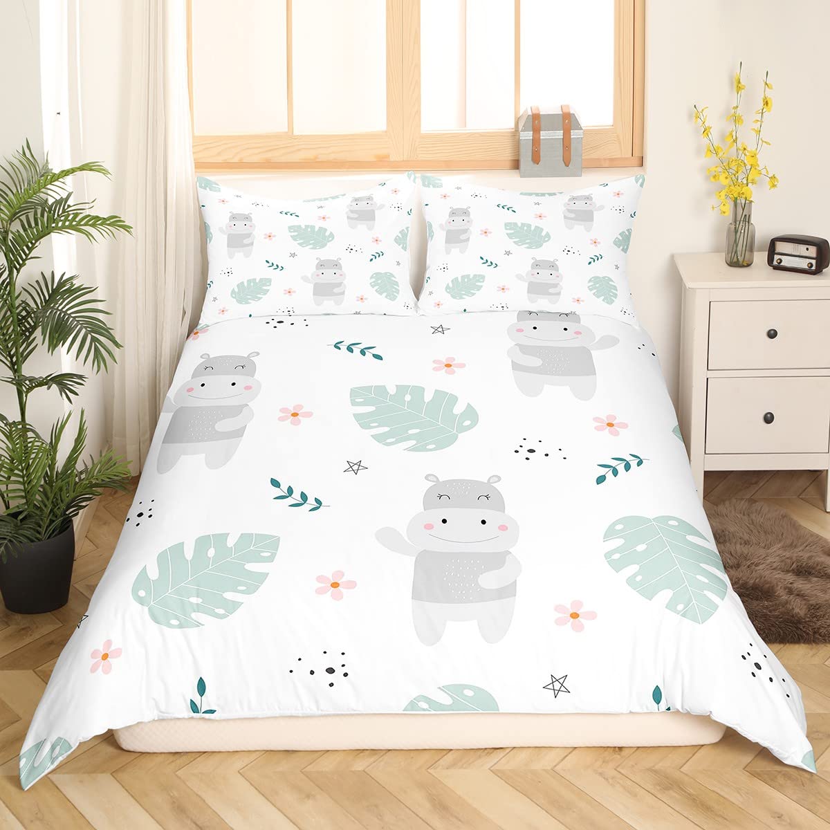 Cute Hippo Duvet Cover King Queen Animal Themed Bedding Set for Kids Teens Adults Hippopotamus Comforter Cover Pink Quilt Cover EU Single(135x200cm)
Cute Hippo Duvet Cover King Queen Animal Themed Bedding Set for Kids Teens Adults Hippopotamus Comforter Cover Pink Quilt Cover EU Single(135x200cm)