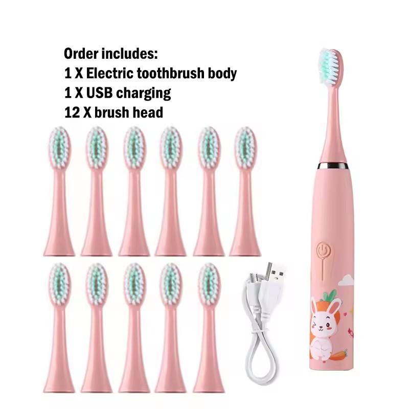 Colorful Cartoon Kids Electric Toothbrush - Ultrasonic Rechargeable Soft Bristles with Replacement Heads Child Oral Care
Colorful Cartoon Kids Electric Toothbrush - Ultrasonic Rechargeable Soft Bristles with Replacement Heads Child Oral Care