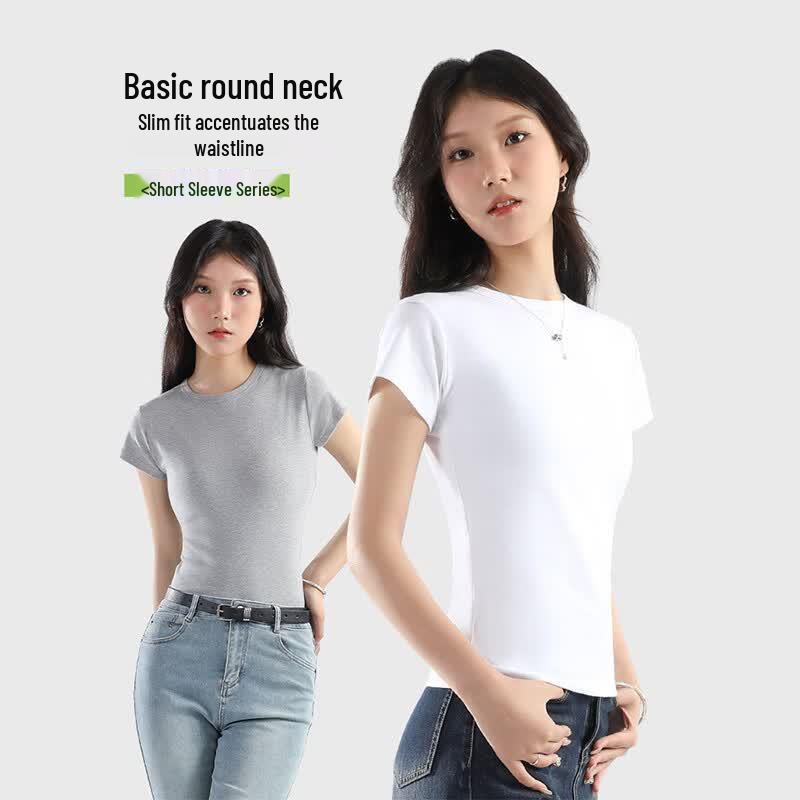 Women s Ribbed Slim Fit Round Neck Short Sleeve T-Shirt M
Women s Ribbed Slim Fit Round Neck Short Sleeve T-Shirt M
