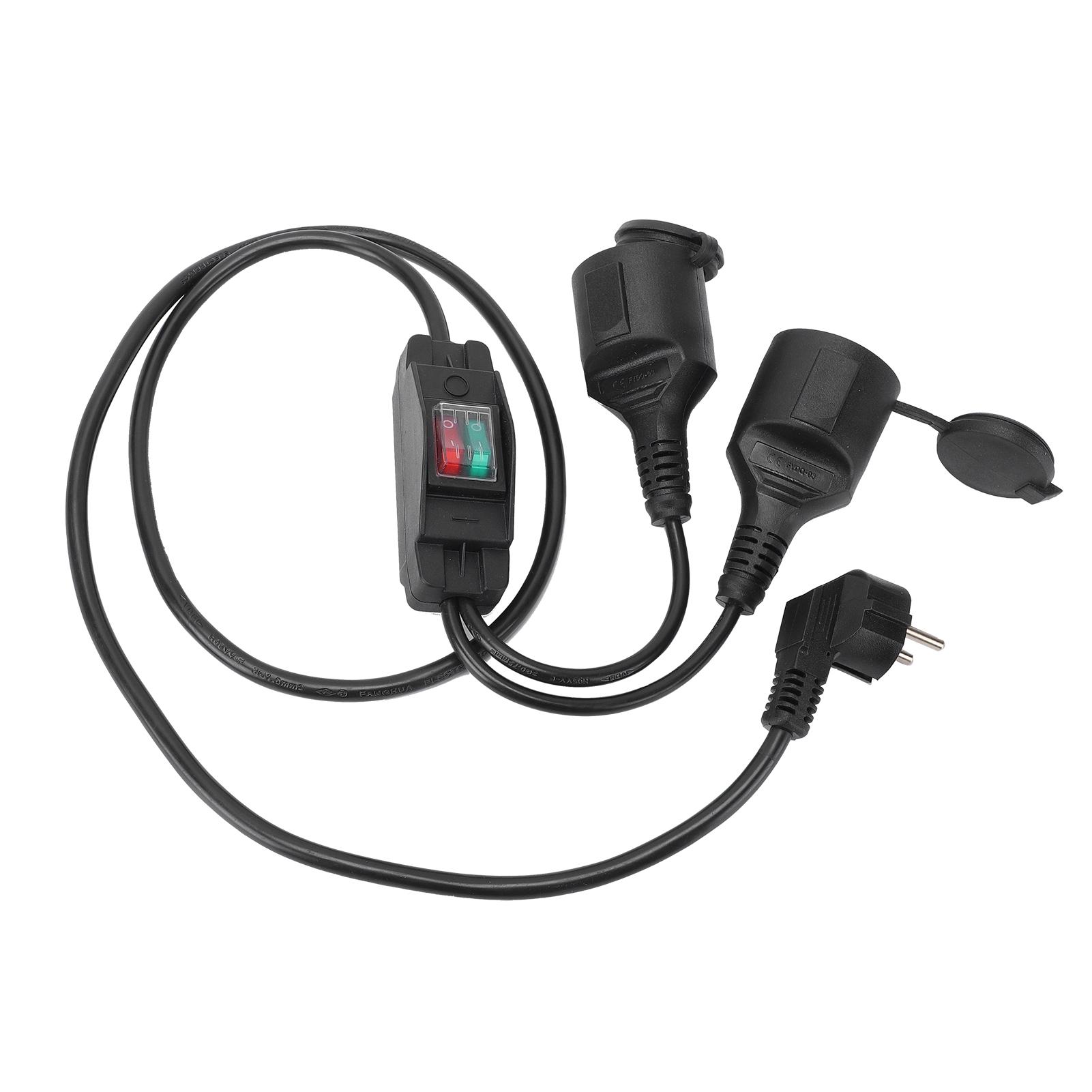 Outdoor Extension Cable 1.6m with 2 Sockets Switch for Garden Office IP44 Protecting 16A Black EU Plug
Outdoor Extension Cable 1.6m with 2 Sockets Switch for Garden Office IP44 Protecting 16A Black EU Plug