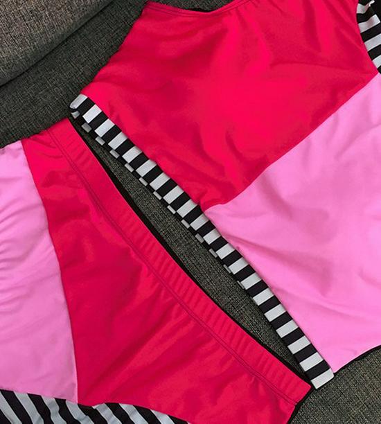 Разноцветный лоскутный купальник бикини с высокой талией большого размера для женщин XL розовый
Разноцветный лоскутный купальник бикини с высокой талией большого размера для женщин XL розовый