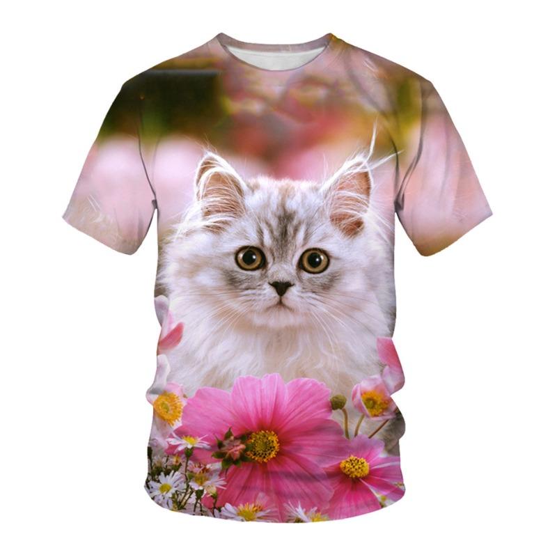Summer T-shirt with Cat Pattern 3D Digital Printing Casual Loose Short Sleeved Women s Loose Short Sleeved Shirt S
Summer T-shirt with Cat Pattern 3D Digital Printing Casual Loose Short Sleeved Women s Loose Short Sleeved Shirt S