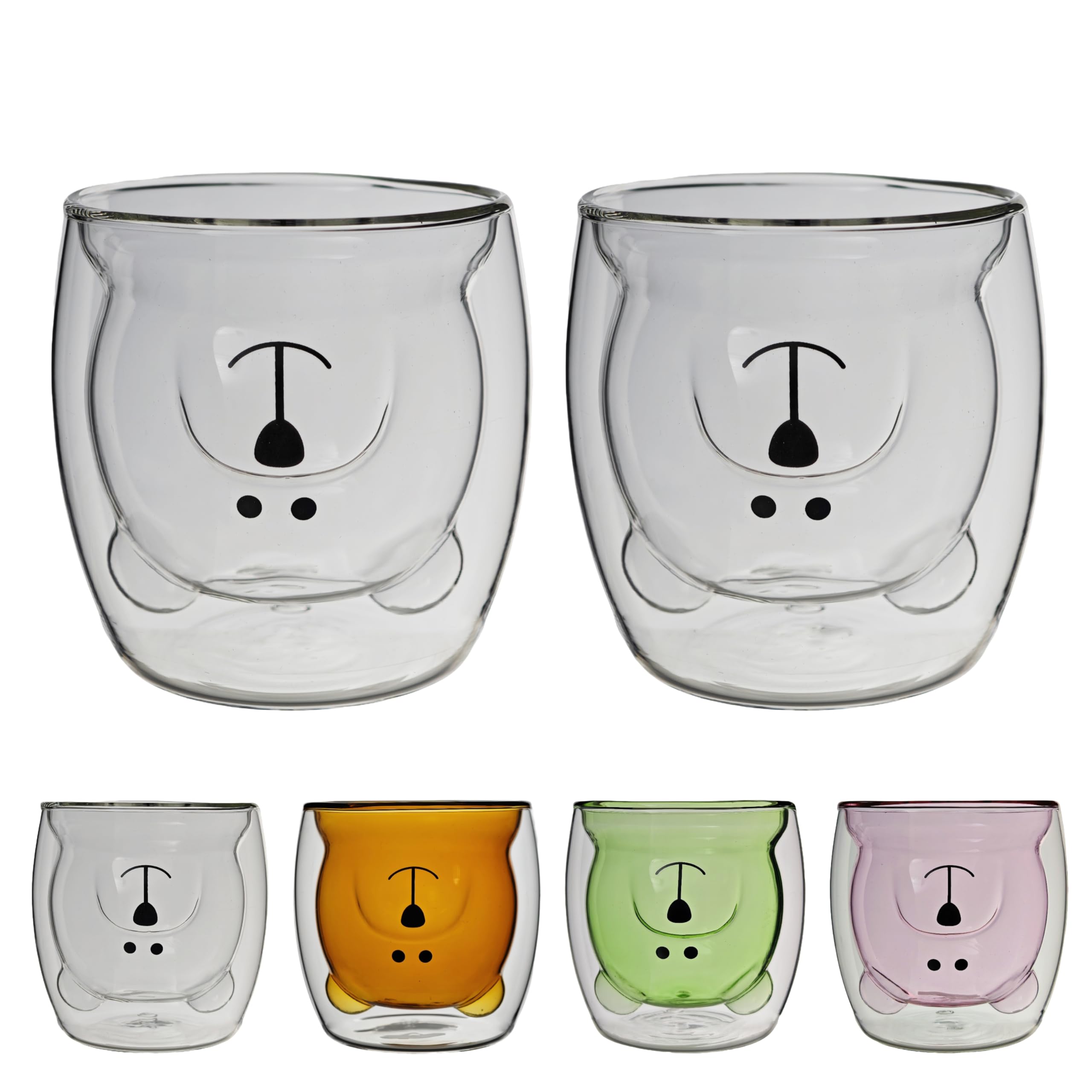 Nishida Double Wall Heat Resistant Glass Bear Cup Cup Set of 2 250ml Double Wall Glass Cute Double Wall Structure Heat Resistant Warm Cold Insulation
Nishida Double Wall Heat Resistant Glass Bear Cup Cup Set of 2 250ml Double Wall Glass Cute Double Wall Structure Heat Resistant Warm Cold Insulation