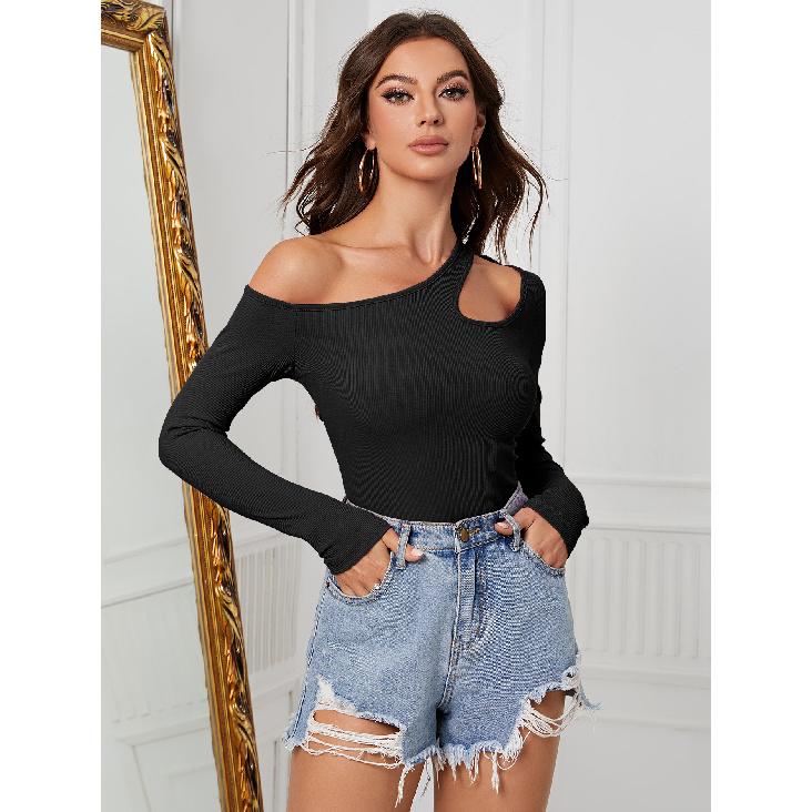 Women S Temperament Slanted Shoulder Long Sleeved Irregular Knitted T-Shirt Slim Fit Design Sense Base Shirt Top S
Women S Temperament Slanted Shoulder Long Sleeved Irregular Knitted T-Shirt Slim Fit Design Sense Base Shirt Top S