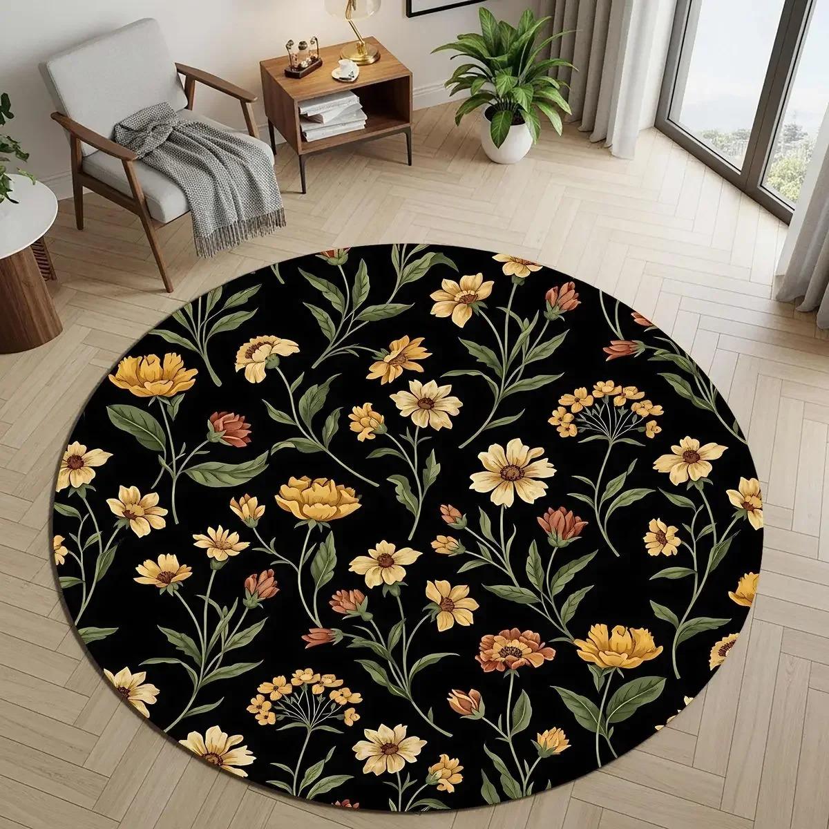 Elegant 3D Floral Print Rug, Retro-style Luxury Rug Colors Carpet Living Room Round Carpets Floor Mat Sofa Mat Bedroom Soft Rug 60cmx60cm
Elegant 3D Floral Print Rug, Retro-style Luxury Rug Colors Carpet Living Room Round Carpets Floor Mat Sofa Mat Bedroom Soft Rug 60cmx60cm