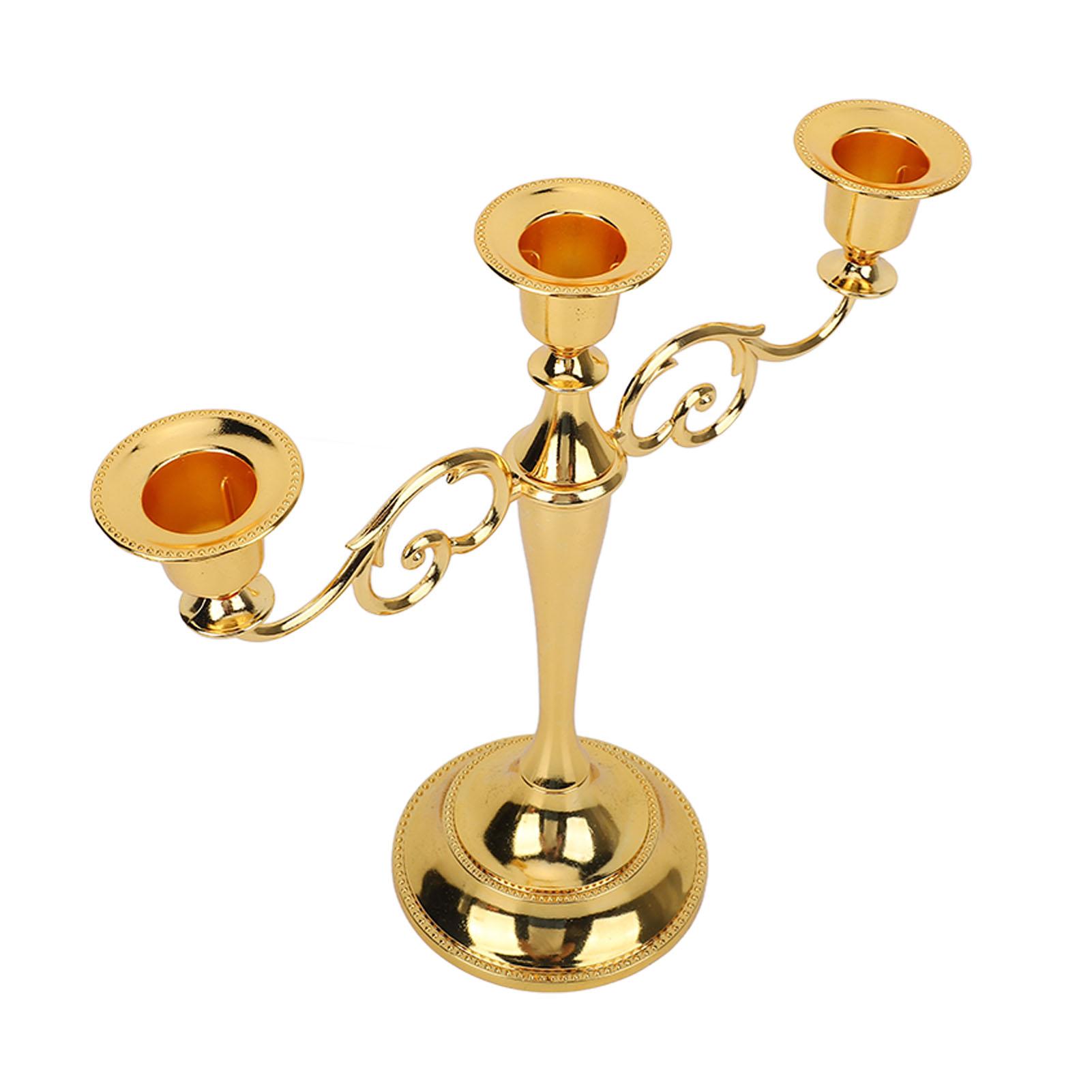 Metal Candle Holder 3 Arms High Gloss Retro Exquisite Candlestick Holder for Dining Tables Wedding Decoration
Metal Candle Holder 3 Arms High Gloss Retro Exquisite Candlestick Holder for Dining Tables Wedding Decoration