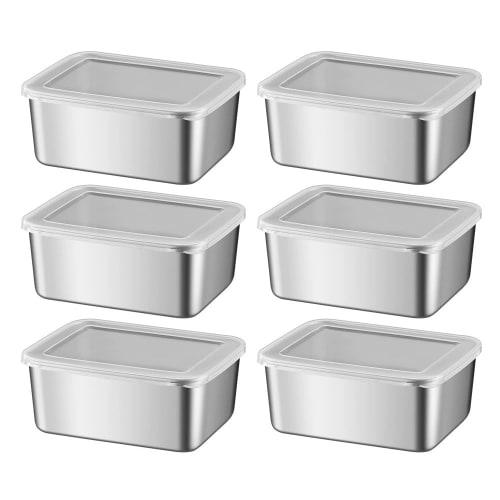 6-Piece Stainless Steel Storage Container Set, 605ml, Deep Design, Kitchen Food Storage Containers, Convenient for Food Preparation, Rust Resistant, T
6-Piece Stainless Steel Storage Container Set, 605ml, Deep Design, Kitchen Food Storage Containers, Convenient for Food Preparation, Rust Resistant, T