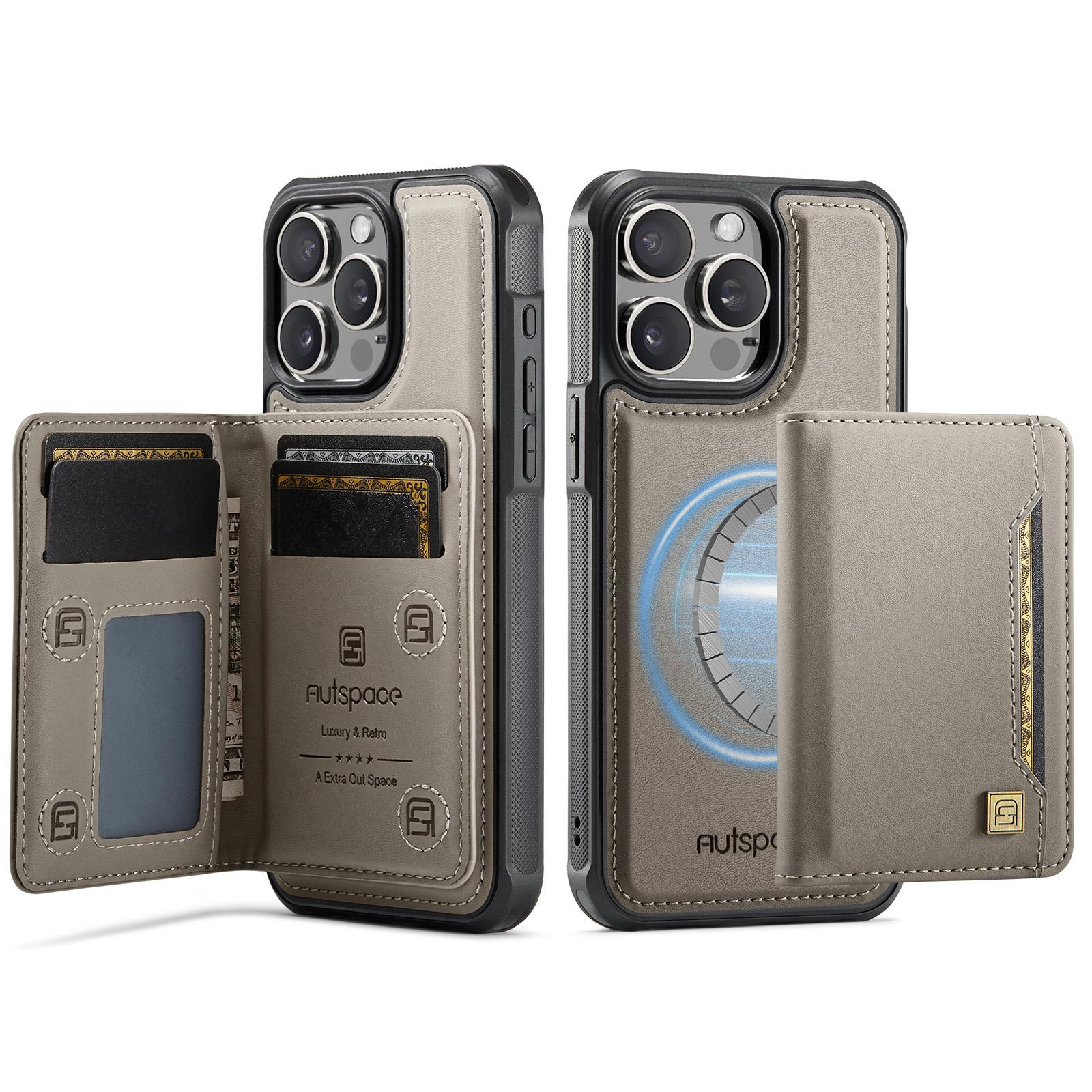 For iPhone 13 Pro 6.1 inch Case AUTSPACE A13 Vintage Leather Back Cover with Magnetic Detachable Card Bag Grey
For iPhone 13 Pro 6.1 inch Case AUTSPACE A13 Vintage Leather Back Cover with Magnetic Detachable Card Bag Grey