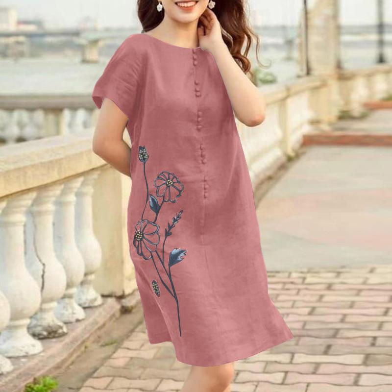 ZANZEA Женское летнее повседневное платье с круглым вырезом, коротким рукавом и принтом 5XL камео розовый
ZANZEA Женское летнее повседневное платье с круглым вырезом, коротким рукавом и принтом 5XL камео розовый