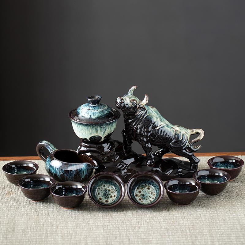 1 set of creative lazy tea set, semi-automatic cow teapot, magnetic rotating water guide, Chinese Kung Fu tea set
1 set of creative lazy tea set, semi-automatic cow teapot, magnetic rotating water guide, Chinese Kung Fu tea set