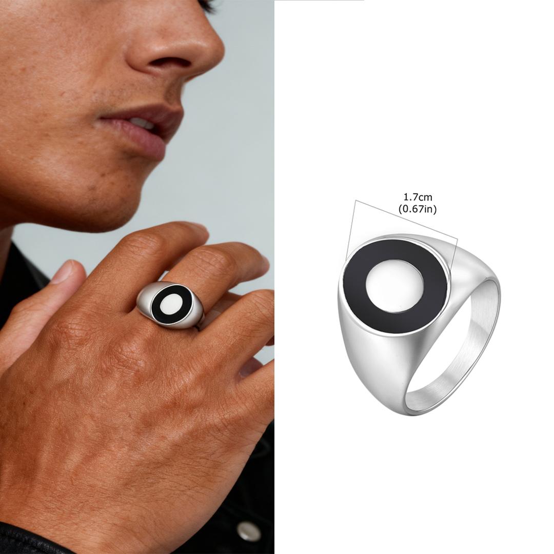Fashion Simple Stainless Steel Signet Ring for Men, Silver Color Waterproof Chunky Ring, Punk Finger Jewelry US size 7
Fashion Simple Stainless Steel Signet Ring for Men, Silver Color Waterproof Chunky Ring, Punk Finger Jewelry US size 7