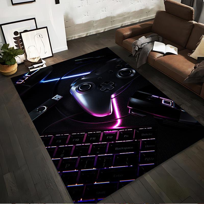 Gaming Controller and Keyboard Design Carpet with Neon Glow Style Suitable for use as an anti-slip for living room bedroom sofas 40x60cm( 15x23in )
Gaming Controller and Keyboard Design Carpet with Neon Glow Style Suitable for use as an anti-slip for living room bedroom sofas 40x60cm( 15x23in )