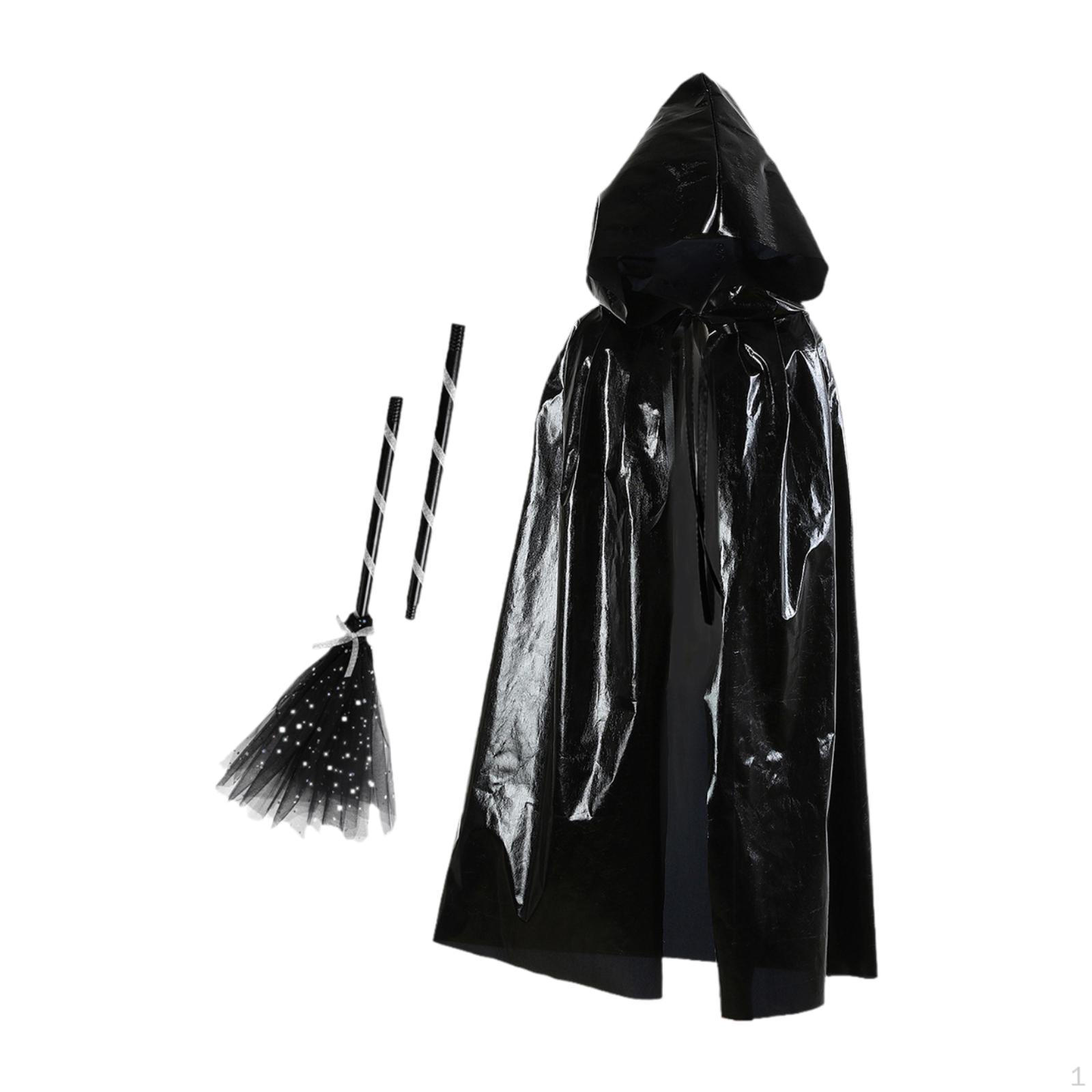 Kids Halloween Cloak with Hood Broom Costume Cape for Theme Parties чёрный
Kids Halloween Cloak with Hood Broom Costume Cape for Theme Parties чёрный