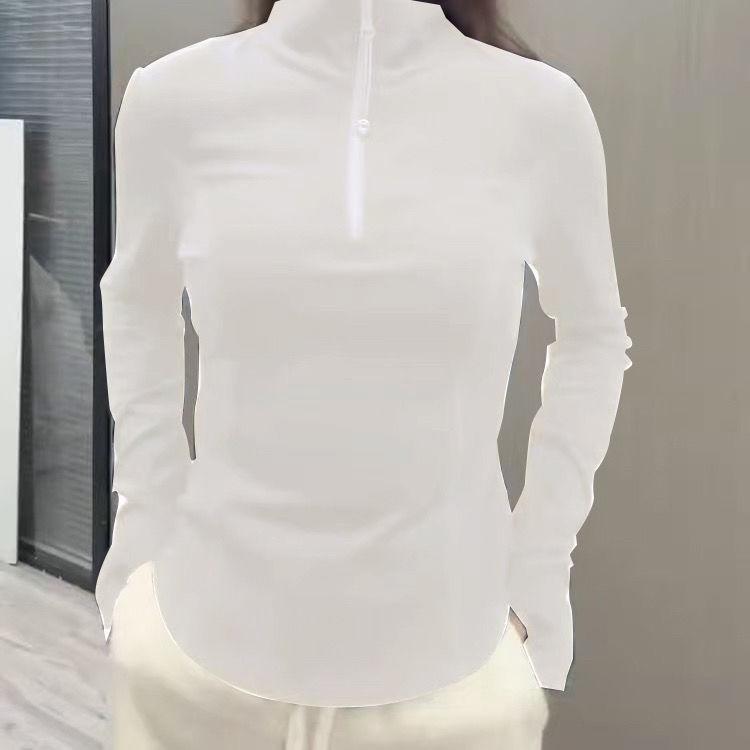 Осень 2025 Женская приталенная черная футболка с длинным рукавом, воротником-стойкой на молнии до середины груди, в корейском стиле M (suggested 90-100 jin)
Осень 2025 Женская приталенная черная футболка с длинным рукавом, воротником-стойкой на молнии до середины груди, в корейском стиле M (suggested 90-100 jin)