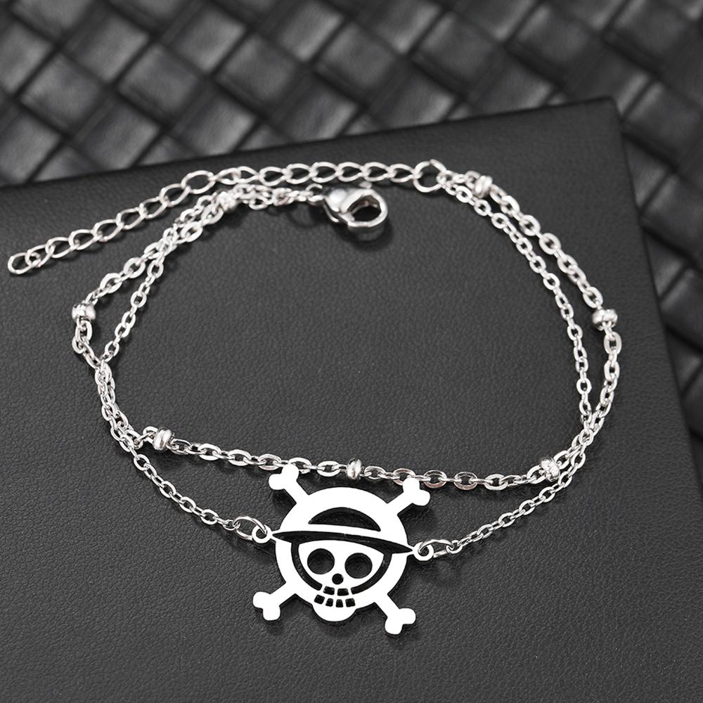 Stainless Steel Bracelets Anime Pirate Skeleton Pendant Chain Charms Multi-layer Bead Bracelet For Women Jewelry Gifts One Piece срібний
Stainless Steel Bracelets Anime Pirate Skeleton Pendant Chain Charms Multi-layer Bead Bracelet For Women Jewelry Gifts One Piece срібний