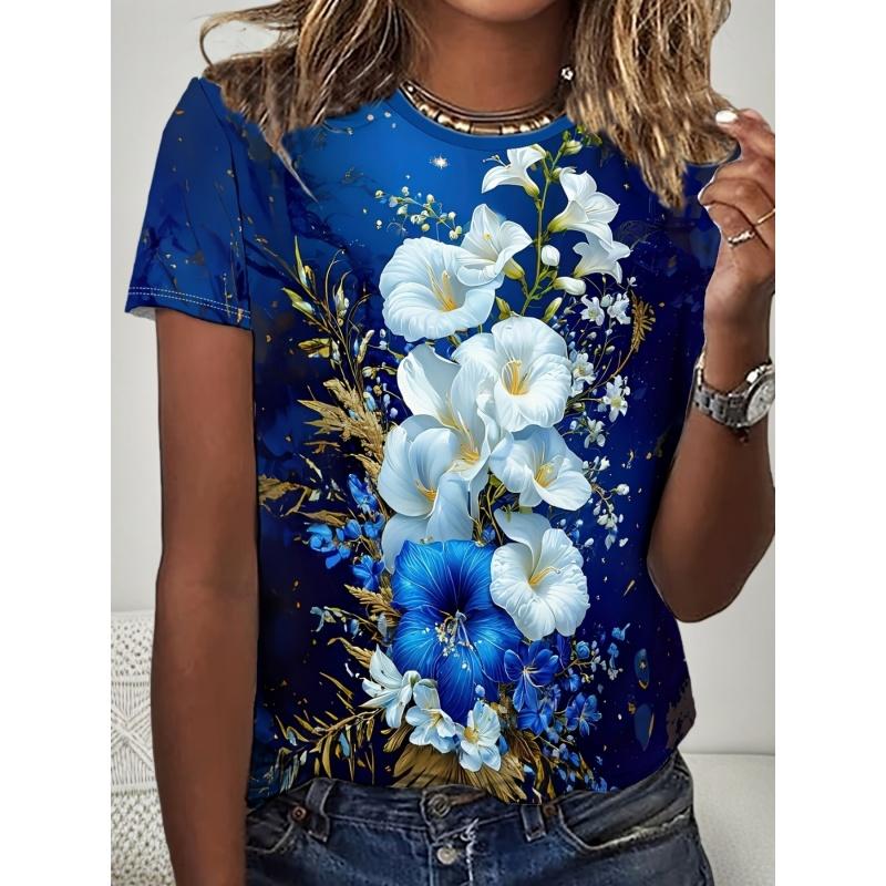 Floral Women s T-Shirt with Exquisite Patterns, Short Sleeves, Summer Street Style, Round Neck, Loose Fit Top S
Floral Women s T-Shirt with Exquisite Patterns, Short Sleeves, Summer Street Style, Round Neck, Loose Fit Top S