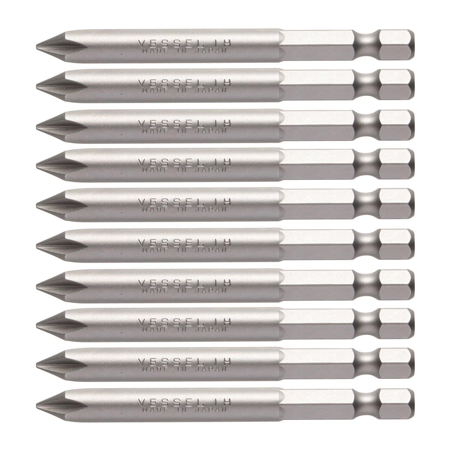 VESSEL Driver Bits for Air and Electric x H B35 ZP Screwdrivers, +1 75mm, 10-Piece Set, Hardness (High Hardness),
VESSEL Driver Bits for Air and Electric x H B35 ZP Screwdrivers, +1 75mm, 10-Piece Set, Hardness (High Hardness),