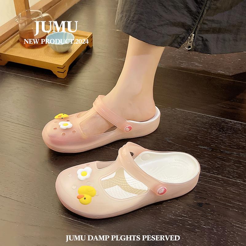 Hole shoes women wear semi-drag summer transparent jelly bag head sandals soft sole Mary Jane wear sandals 40 зелений
Hole shoes women wear semi-drag summer transparent jelly bag head sandals soft sole Mary Jane wear sandals 40 зелений