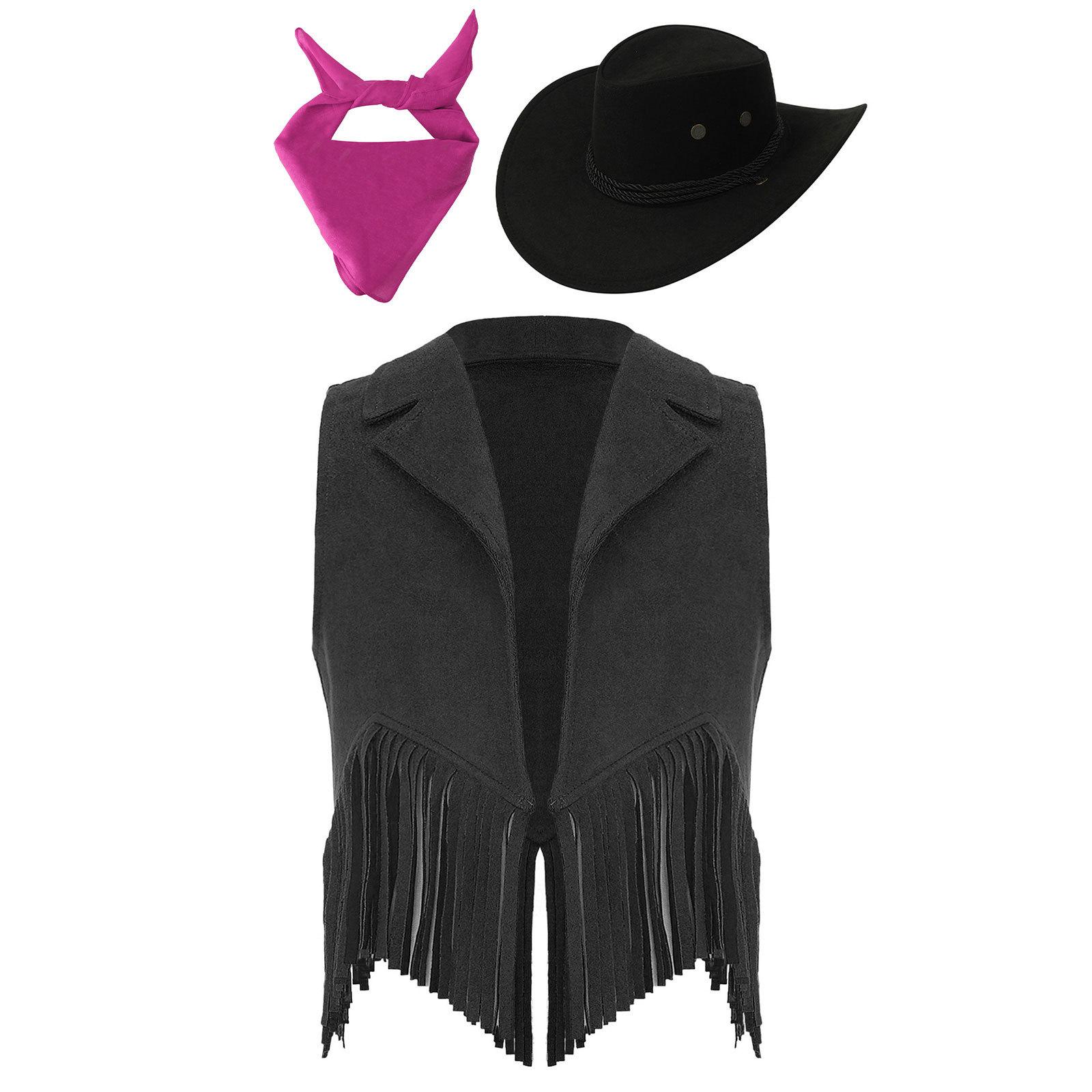 Костюм Дівчинки Західний Ковбойський Набір 3 Шт Замшева Бахрома Жилет Ковбойський Капелюх Бандана Вбрання для Вечірки Ковбойки 5-6 Years чорний
Костюм Дівчинки Західний Ковбойський Набір 3 Шт Замшева Бахрома Жилет Ковбойський Капелюх Бандана Вбрання для Вечірки Ковбойки 5-6 Years чорний