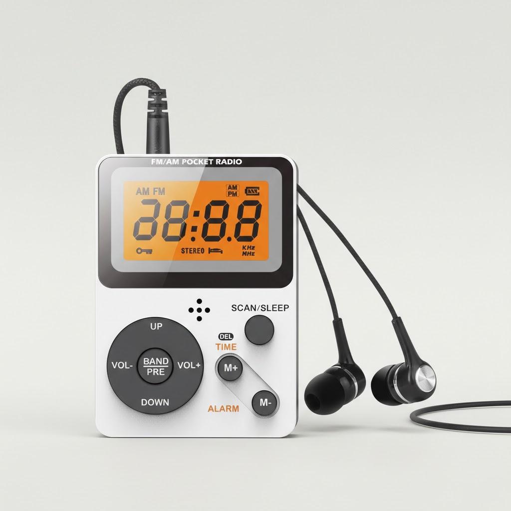 Portable Pocket AM FM Radio LCD Screen Stereo Earphone Jack Sleep Timer Alarm Clock Outdoor білий
Portable Pocket AM FM Radio LCD Screen Stereo Earphone Jack Sleep Timer Alarm Clock Outdoor білий