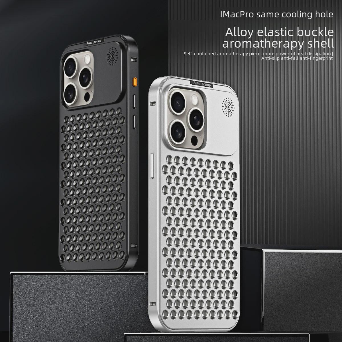 Чехол-сетка для ароматерапии с рассеиванием тепла для iPhone 13-16, iPhone 14/15 Pro, защитный корпус из алюминиевого сплава iPhone 14/13
Чехол-сетка для ароматерапии с рассеиванием тепла для iPhone 13-16, iPhone 14/15 Pro, защитный корпус из алюминиевого сплава iPhone 14/13