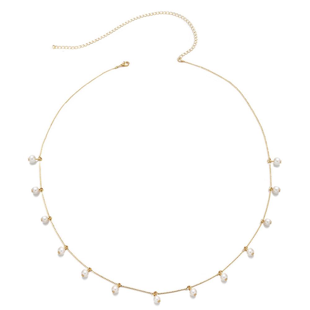European & American Sexy Vacation Stainless Steel Pearl Pendant Tassel Waist Chain 70cm+20cm
European & American Sexy Vacation Stainless Steel Pearl Pendant Tassel Waist Chain 70cm+20cm