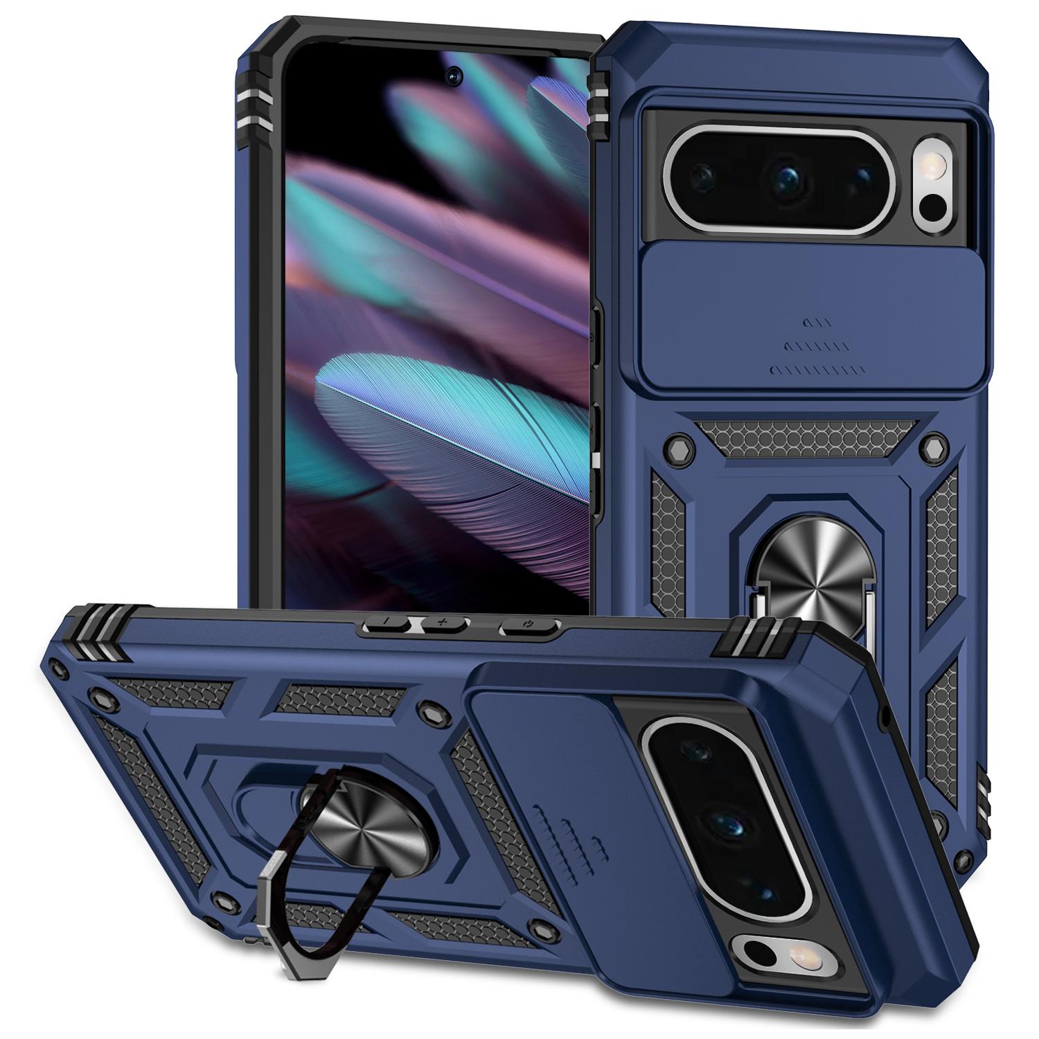 For Google Pixel 8 Pro Case Slide Camera Protection PC+TPU Smartphone Kickstand Cover Blue
For Google Pixel 8 Pro Case Slide Camera Protection PC+TPU Smartphone Kickstand Cover Blue