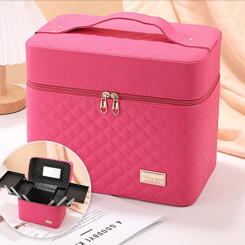 Fashion Large Professional Makeup Bag Make Up Storage Organizer Box New Net Red Diamond Check Embroidered Thread Makeup Bag 28x18x22.5cm рожевий червоний колір
Fashion Large Professional Makeup Bag Make Up Storage Organizer Box New Net Red Diamond Check Embroidered Thread Makeup Bag 28x18x22.5cm рожевий червоний колір