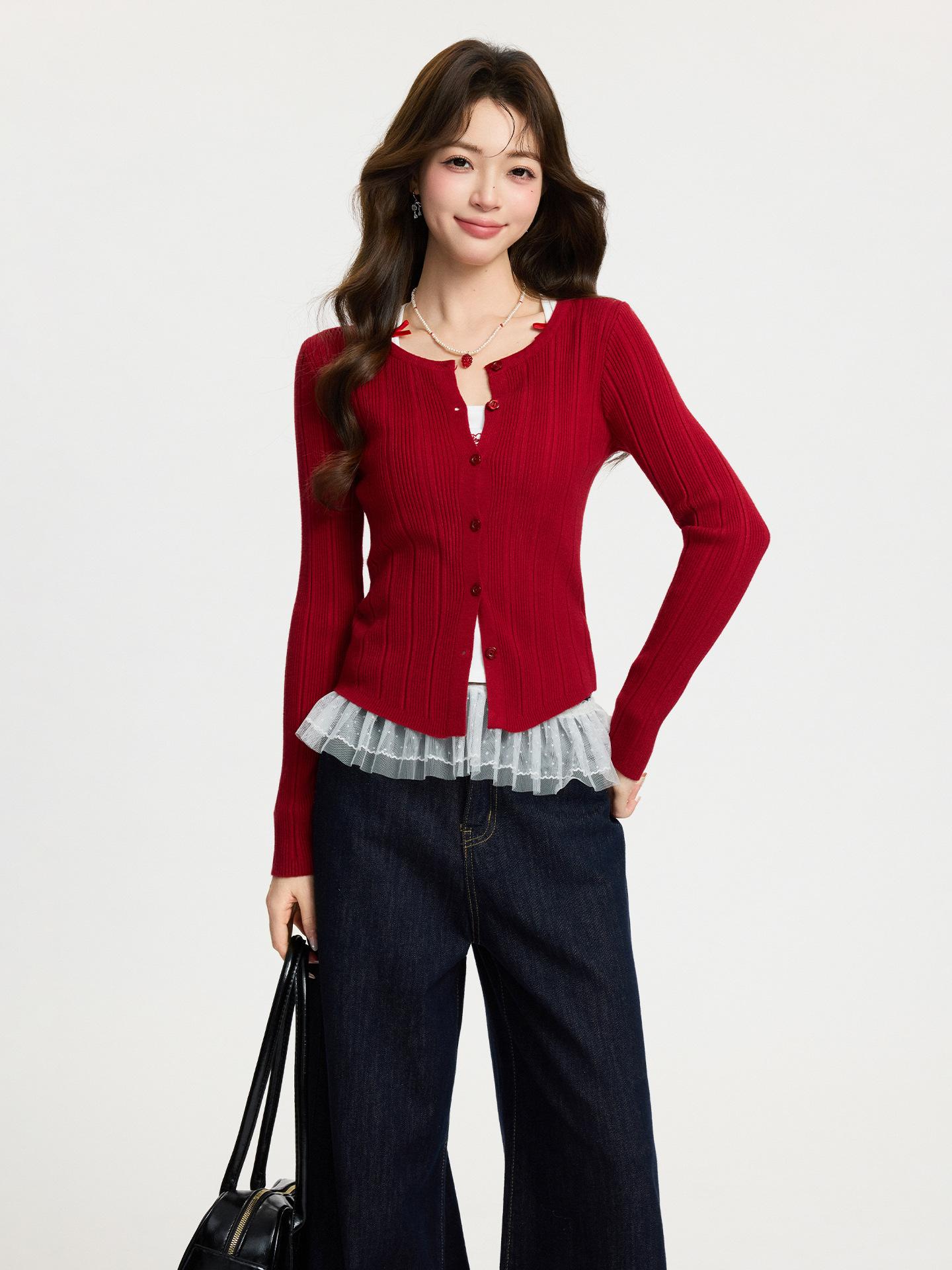 New Year s wear red button long-sleeved knitted cardigan women s spring thin temperament age-reducing jacket top One size fits all красный
New Year s wear red button long-sleeved knitted cardigan women s spring thin temperament age-reducing jacket top One size fits all красный